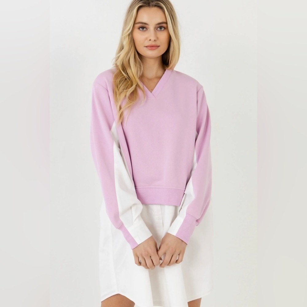NWT English Factory Women’s Cotton Preppy Resort Pink Sweatshirt Dress Sz 2X - Picture 5 of 16